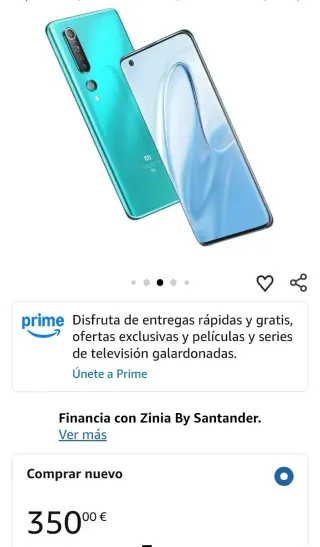 Smartphone Xiaomi Mi 10 8 GB 256 GB, 108 MP+20 MP