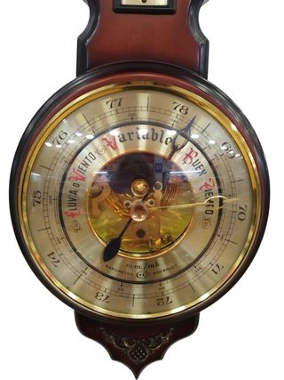 RELOJ DE PARED CON BAROMETRO (TERMOMETRO ROTO)+ LLAVE