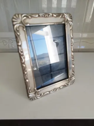 Portarretratos Plateado Vintage Nuevo