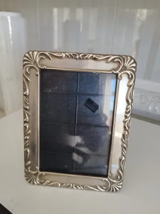 Portarretratos Plateado Vintage Nuevo
