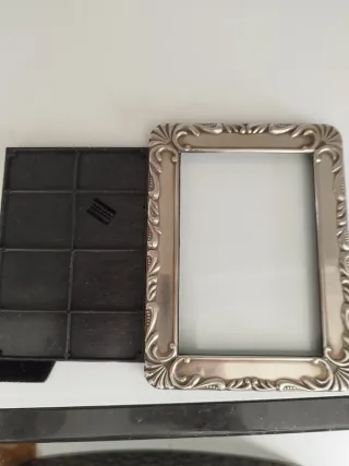 Portarretratos Plateado Vintage Nuevo