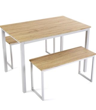 Set tavolo e panche da cucina in legno