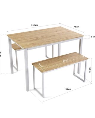 Set tavolo e panche da cucina in legno