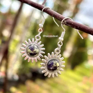 Pendientes Purple Dawn, acero inoxidable.