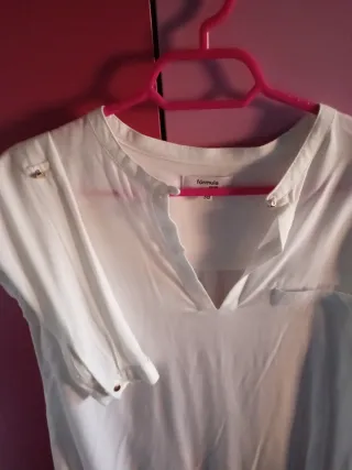 Blusa Viscosa Elegante Botón Dorado Talla S