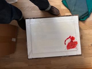 Espejo bronce con estante nuevo