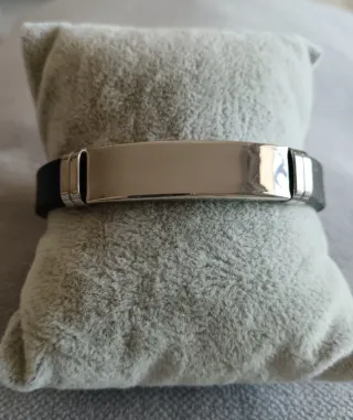 Pulsera Negra y Plateada Nueva