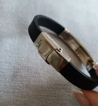 Pulsera Negra y Plateada Nueva