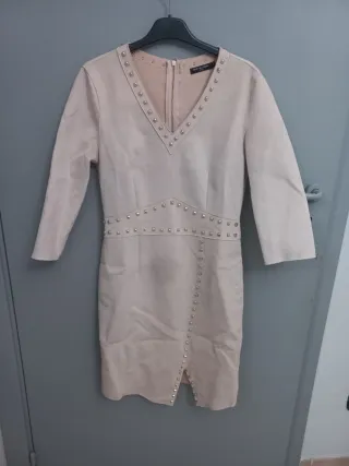 Vestito Mango Beige con Borchie Taglia S