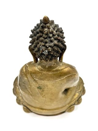 Statua Buddha Shakyamuni vintage 27 cm in ottone/bronzo