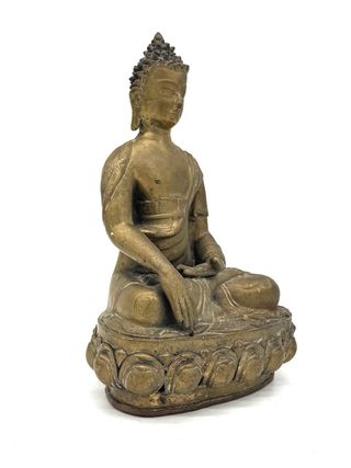 Statua Buddha Shakyamuni vintage 27 cm in ottone/bronzo