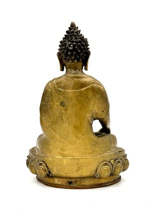 Statua Buddha Shakyamuni vintage 27 cm in ottone/bronzo