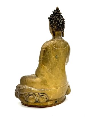 Statua Buddha Shakyamuni vintage 27 cm in ottone/bronzo