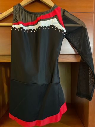 Malla patinaje artístico negro y rojo