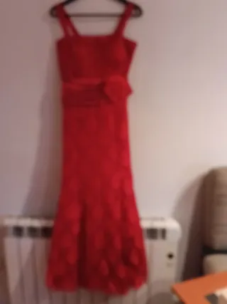 Vestido fiesta largo encaje talla 38