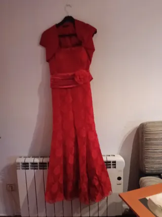 Vestido fiesta largo encaje talla 38