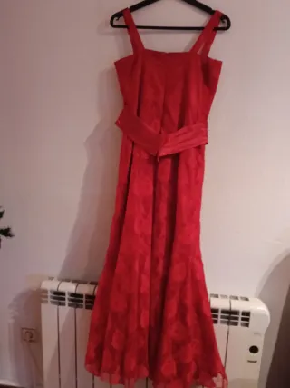 Vestido fiesta largo encaje talla 38
