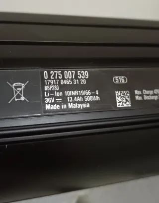 Bosch PowerTube 500wh Orizzontale