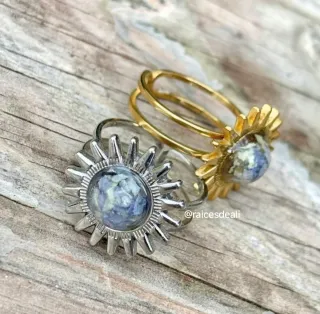 Anillo Flores Naturales Encapsuladas