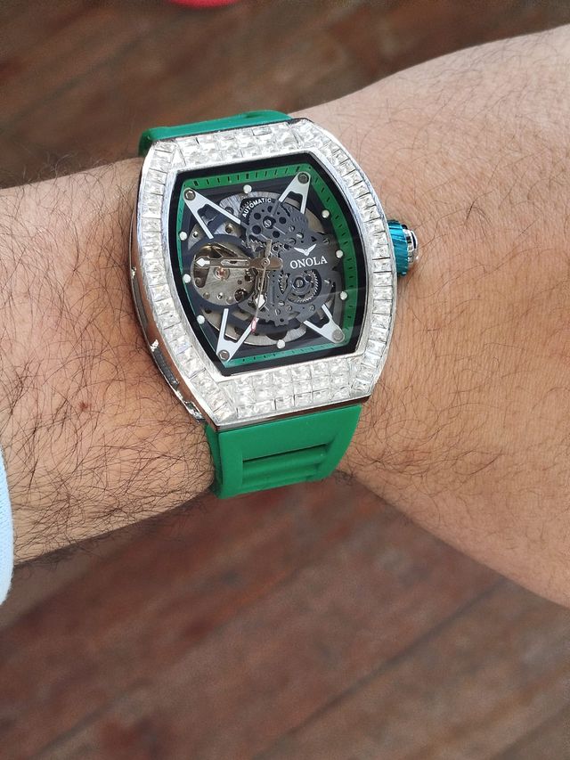 Orologio Automatico Richard Style Diamanti Verde