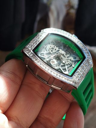Reloj Automático Richard Style Diamantes Verde