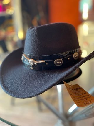 Sombrero vaquero negro talla 54 cowboy.