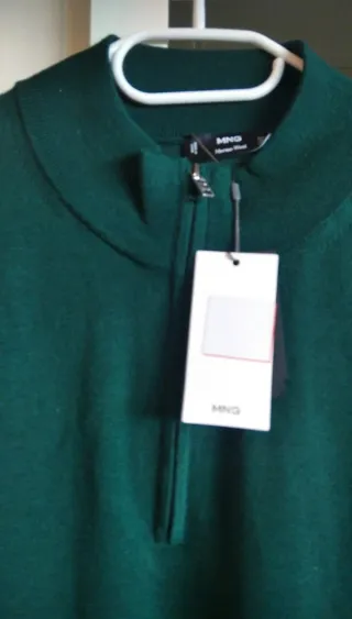 Jersey lana hombre cuello alto cremallera