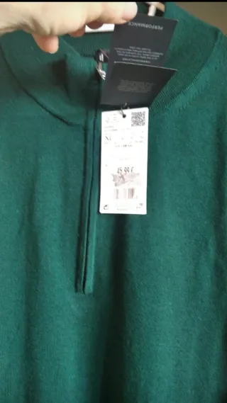 Jersey lana hombre cuello alto cremallera