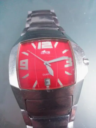 Reloj Lotus Hombre Rojo y Plateado