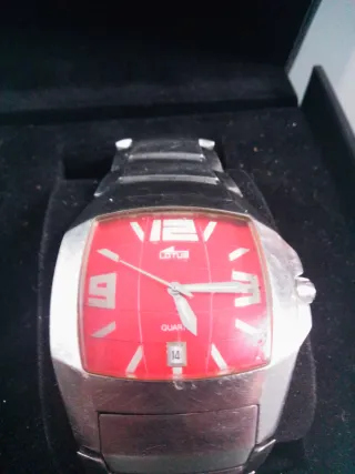 Reloj Lotus Hombre Rojo y Plateado