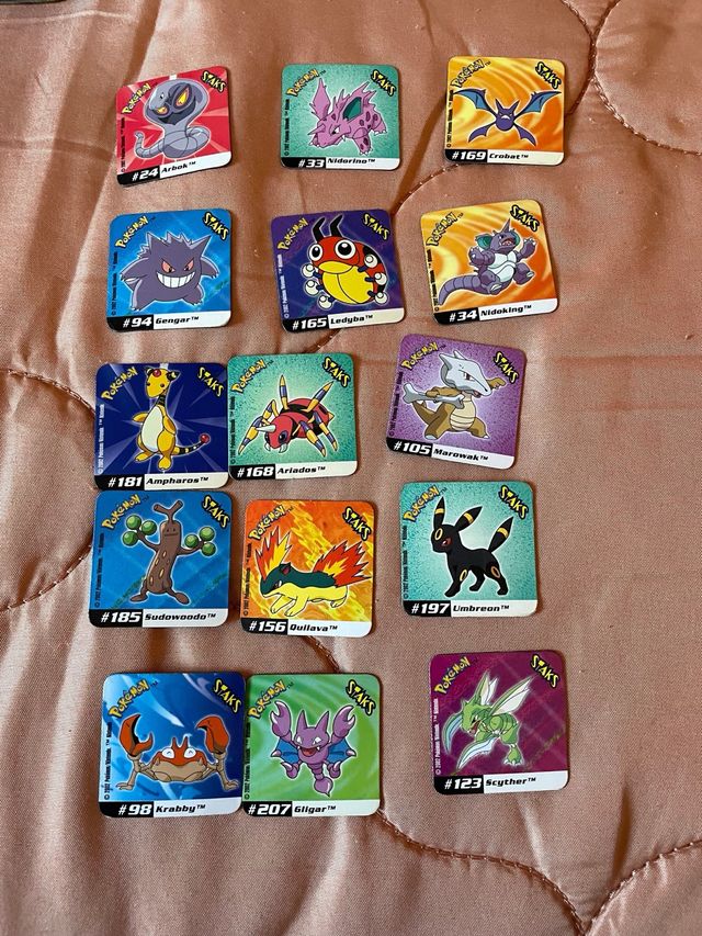 Lote de 15 cartas Pokémon Tazos