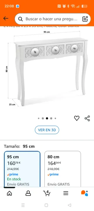 Consola bianca e argento per ingresso