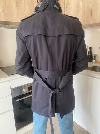 Gabardina Burberry Brit Azul Marino Talla M