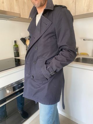 Gabardina Burberry Brit Azul Marino Talla M