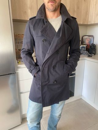 Gabardina Burberry Brit Azul Marino Talla M