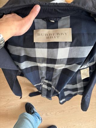 Gabardina Burberry Brit Azul Marino Talla M