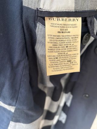 Gabardina Burberry Brit Azul Marino Talla M