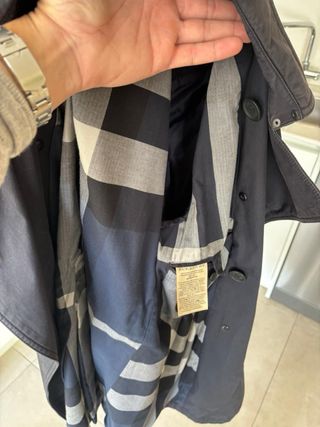 Gabardina Burberry Brit Azul Marino Talla M