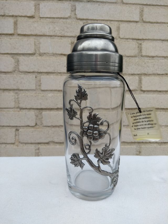 Bottiglia Decorativa in Vetro e Ottone