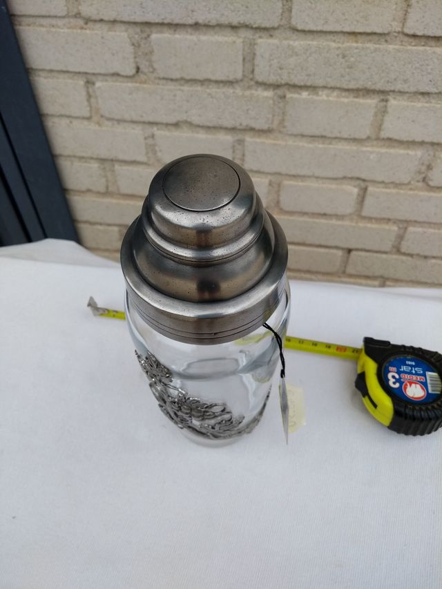 Bottiglia Decorativa in Vetro e Ottone