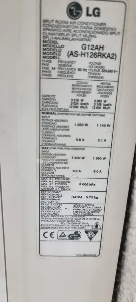 Aire Acondicionado LG Blanco