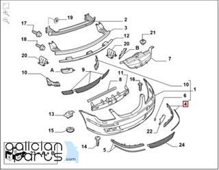 Moldura izq. parachoques delantero Lancia Phedra (