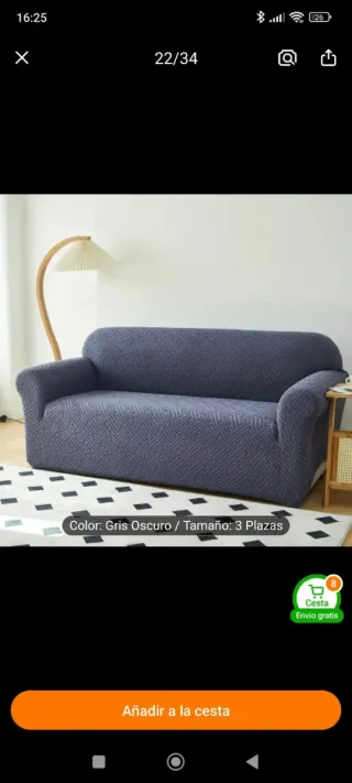 Fundas Sofá 3 y 2 Plazas Gris