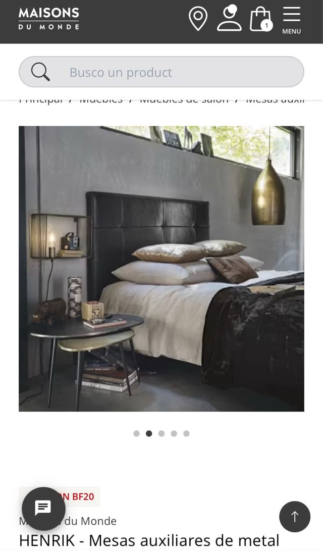 Tavoli Ausiliari in Metallo Nero e Dorato (x2)