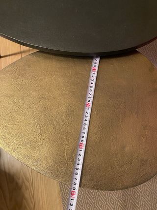 Tavoli Ausiliari in Metallo Nero e Dorato (x2)