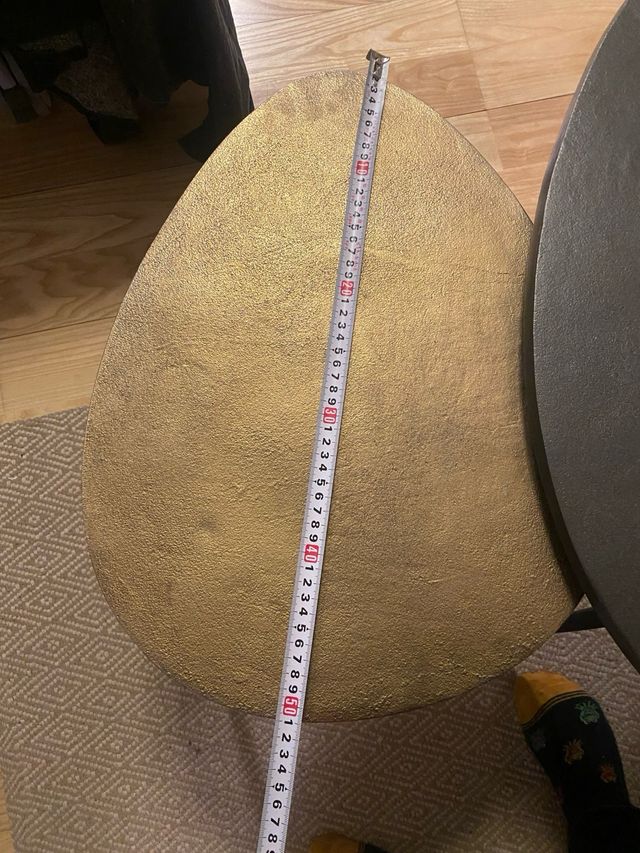 Tavoli Ausiliari in Metallo Nero e Dorato (x2)