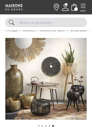 Tavoli Ausiliari in Metallo Nero e Dorato (x2)