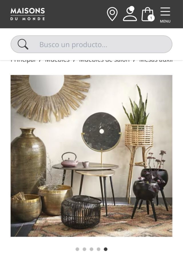 Tavoli Ausiliari in Metallo Nero e Dorato (x2)