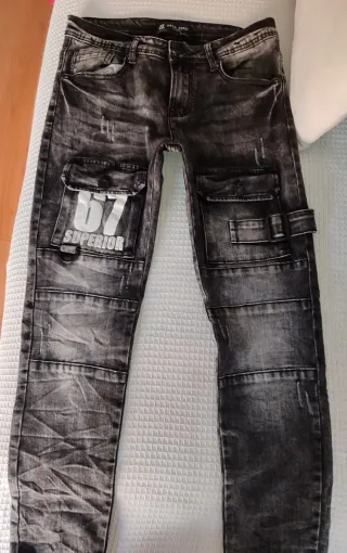 Pantalón vaquero Área Cero gris talla 36