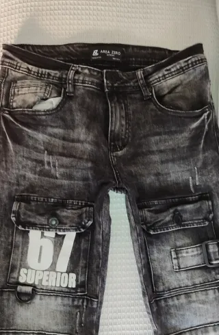 Pantalón vaquero Área Cero gris talla 36